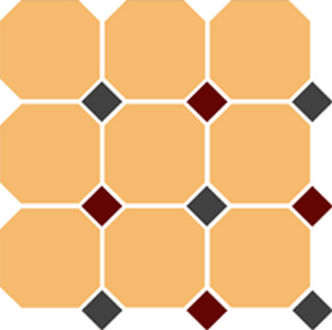Керамогранит TopCer Octagon Ochre Yellow 21/Black 14 + Brick Red 20 Dots 30x30