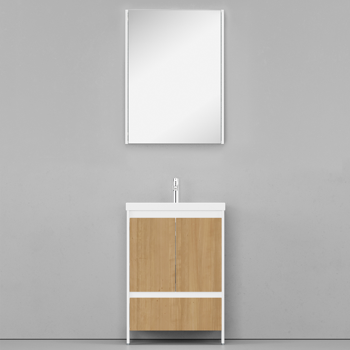 Мебель для ванной Velvex Klaufs 60.2D.1Y белый гянец/дерево