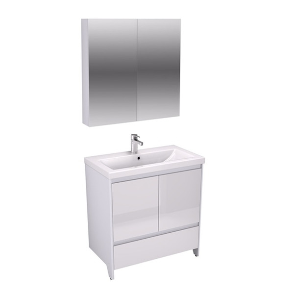 Мебель для ванной Velvex Klaufs 80.2D.1Y белый глянец