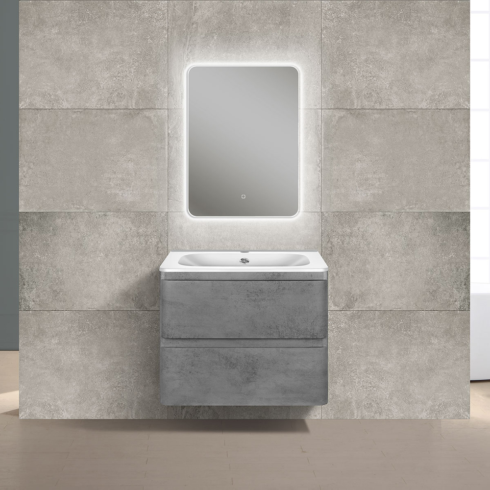 Мебель для ванной Vincea Vico 60 Beton, цвет серый VMC-2V600BT+VCB-2VP600W+VLM-2F550 - фото 1