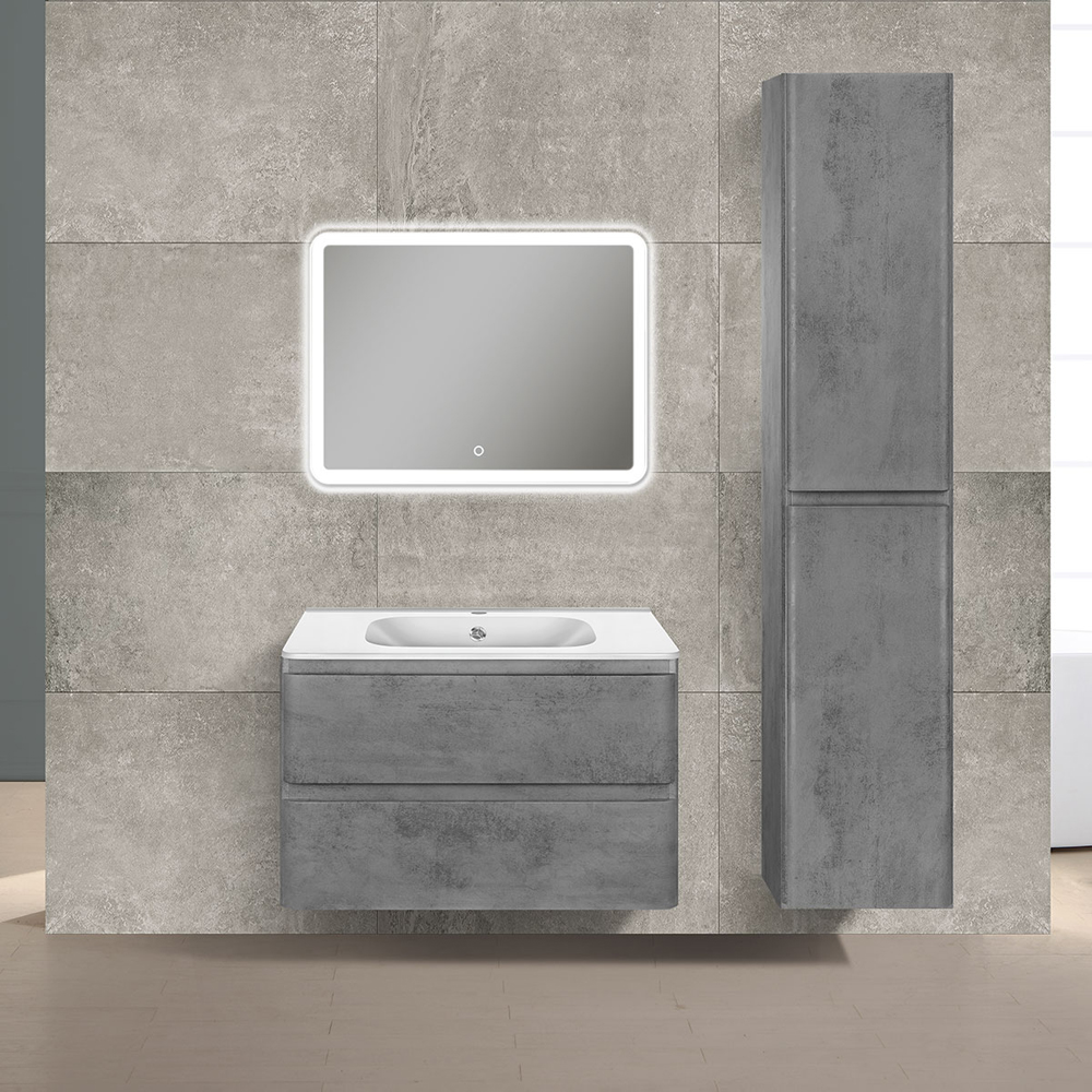 Мебель для ванной Vincea Vico 80 Beton, цвет серый VMC-2V800BT+VCB-2VP800W+VLM-2A800 - фото 1