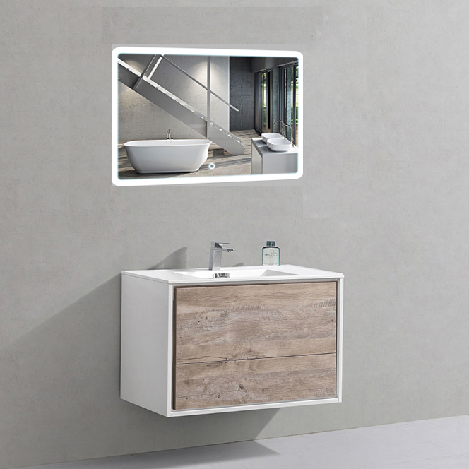 Мебель для ванной Vincea Alessia 90 N.Wood, цвет белый VMC-1S900NL+VCB-14900W+VLM-2A915 - фото 1
