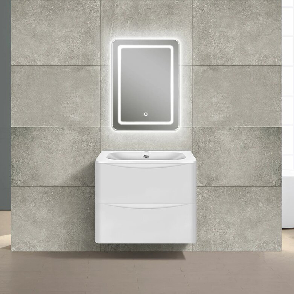 Мебель для ванной Vincea Paola 60 G.White, цвет белый VMC-2P600GW+VCB-2VP600W+VLM-2D550 - фото 1