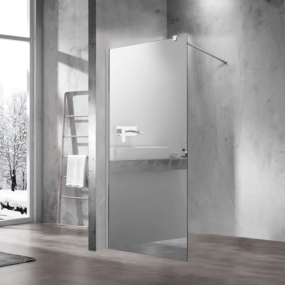 

Душевая перегородка Vincea Walk-In VSW-1H900MR хром, стекло зеркальное, Другой