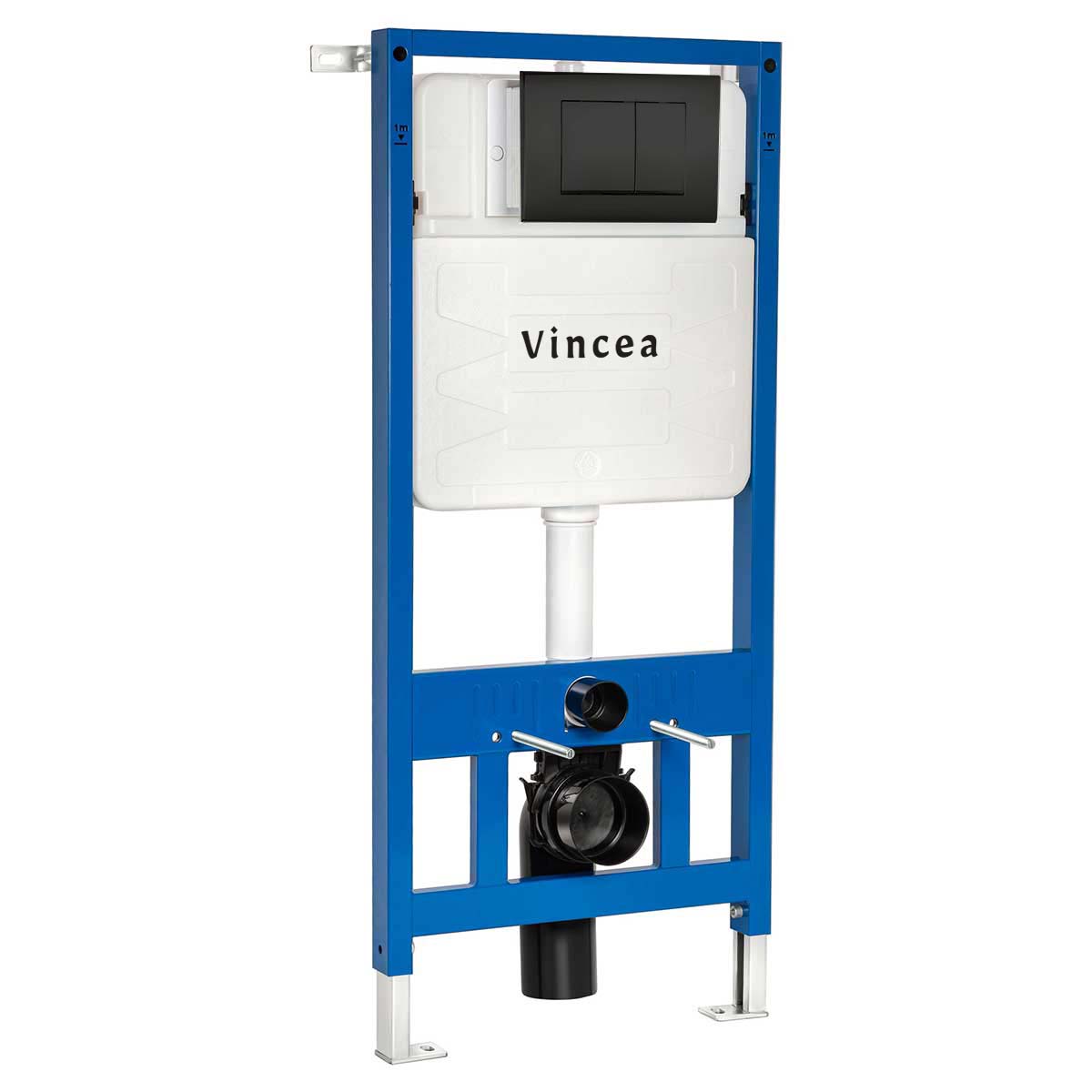 Инсталляция для унитаза Vincea VIS-601 с кнопкой VFP-001MB матовый черный
