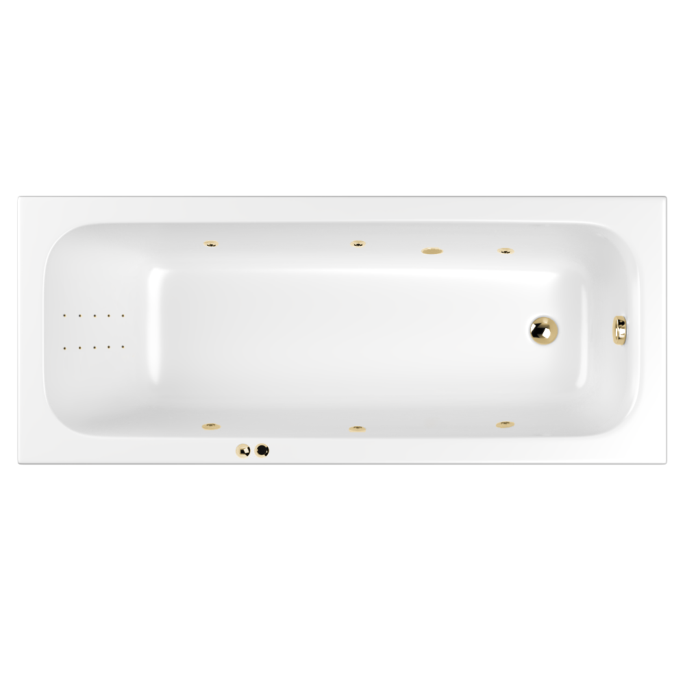 Акриловая ванна Whitecross Vibe Line Nano 180х75 золото, цвет белый 0105.180075.100.LINENANO.GL - фото 1