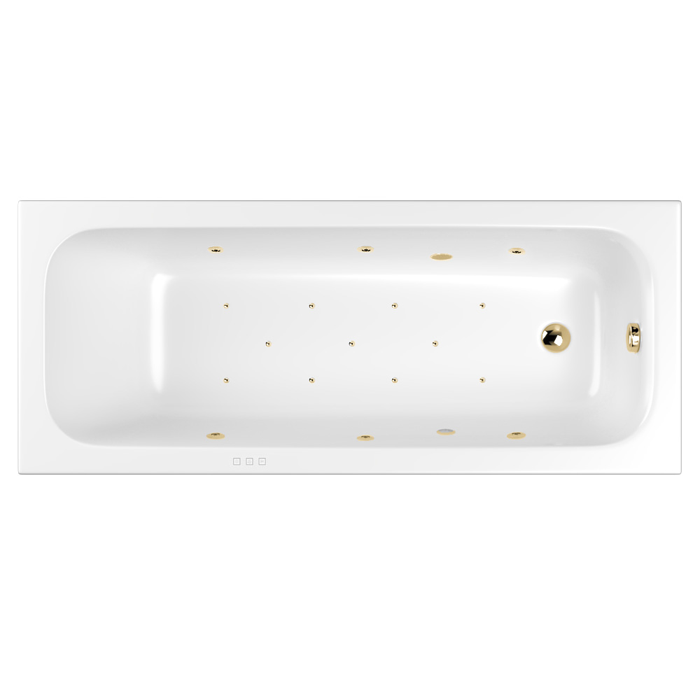 Акриловая ванна Whitecross Vibe Relax 170х70 золото, цвет белый